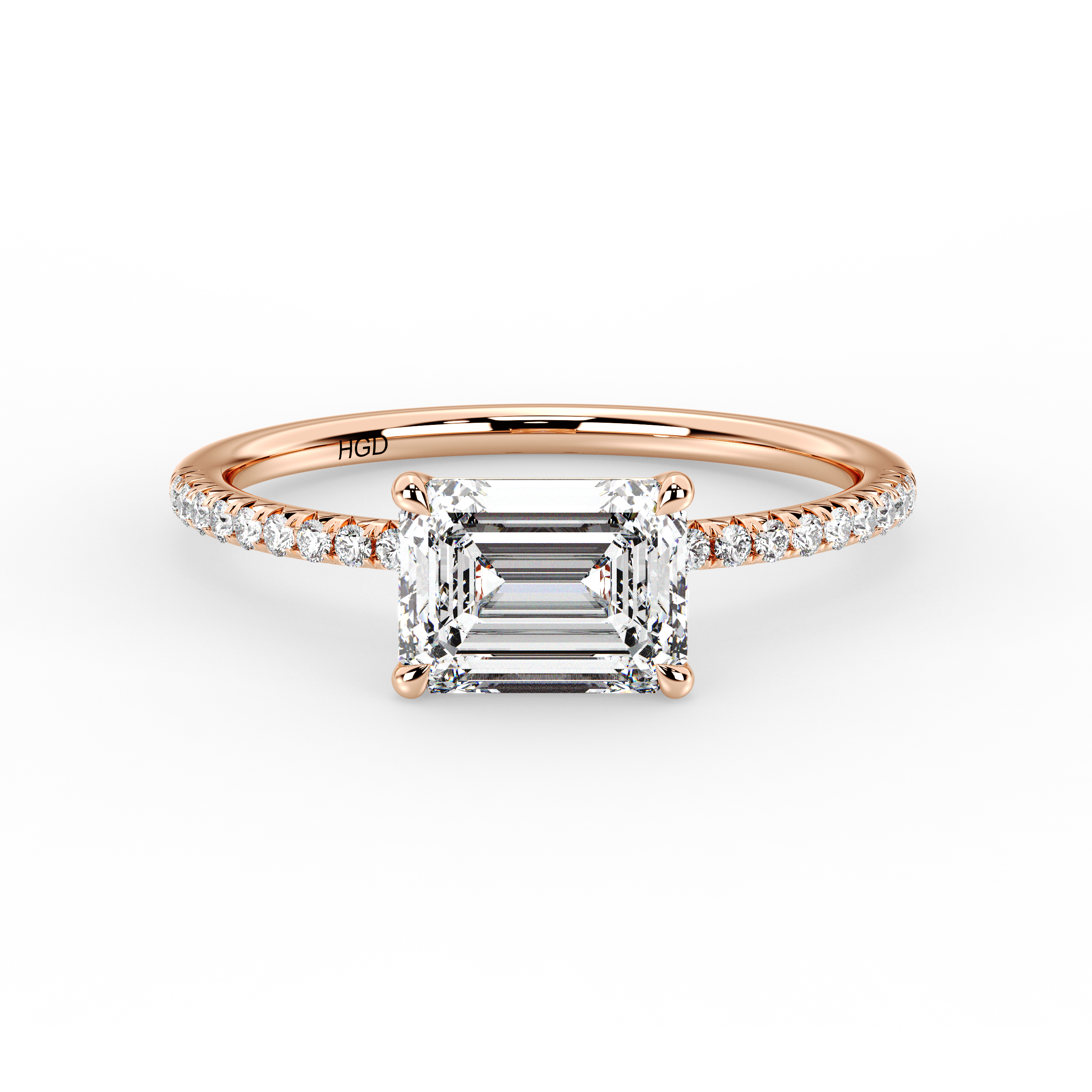 emerald cut diamond engagement ring