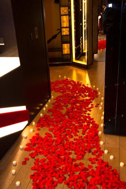 The rose petal path...