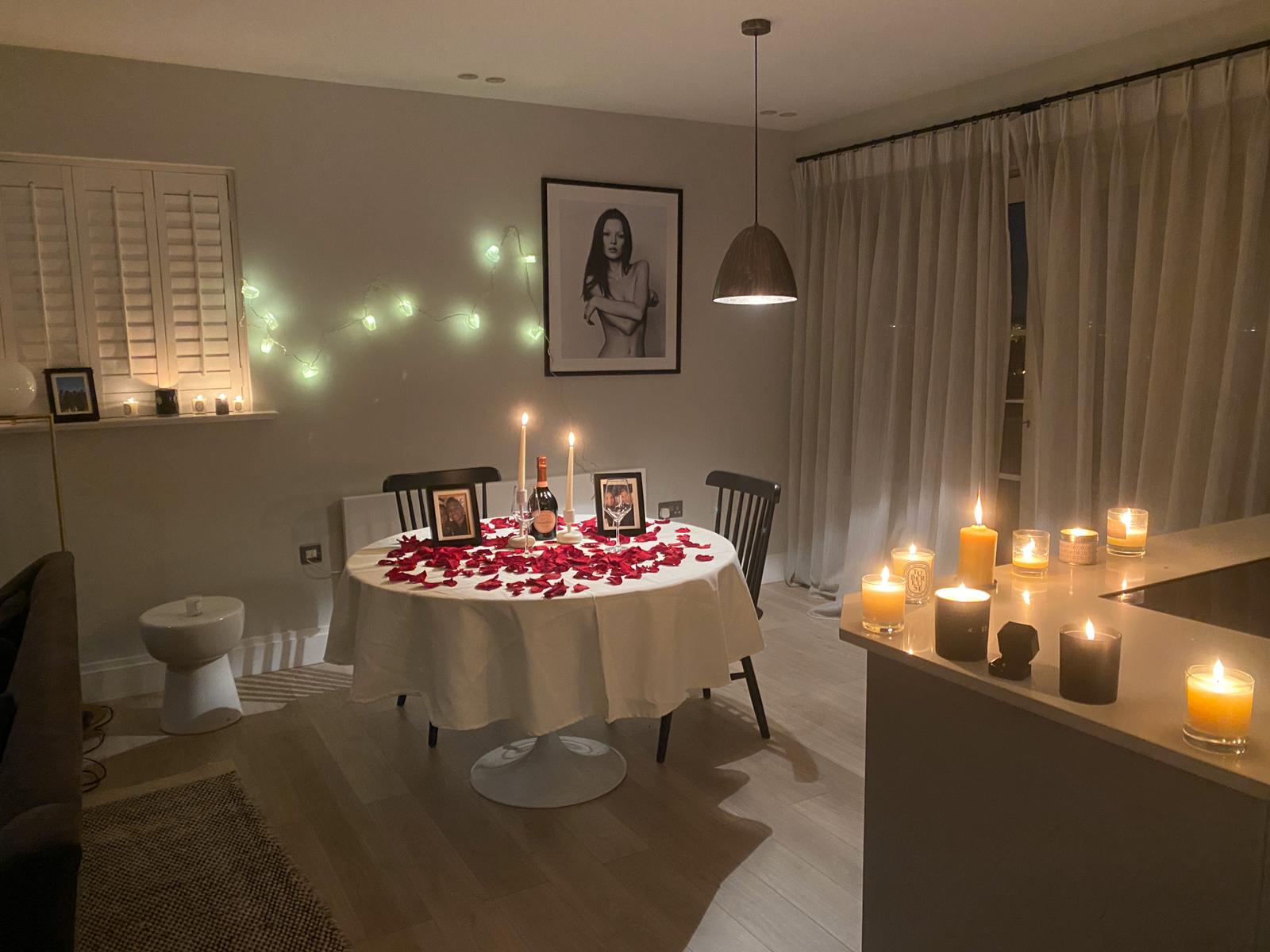 The gorgeous setting Matthew created for the special moment