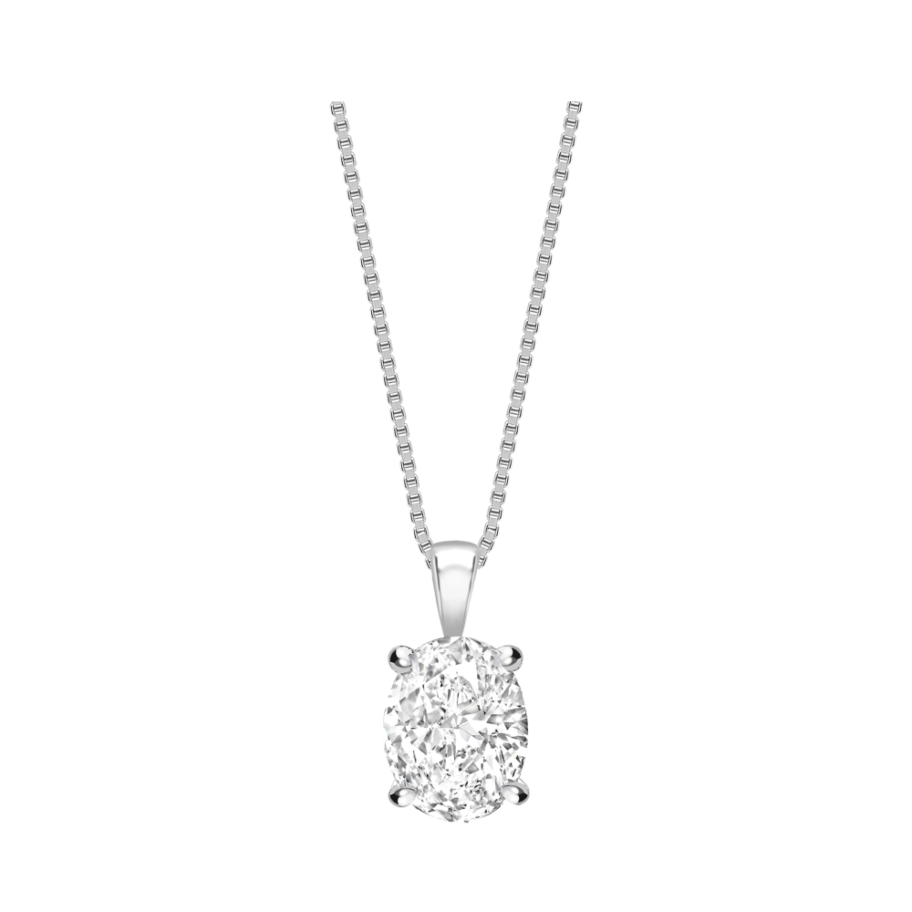 isabella oval diamond pendant necklace